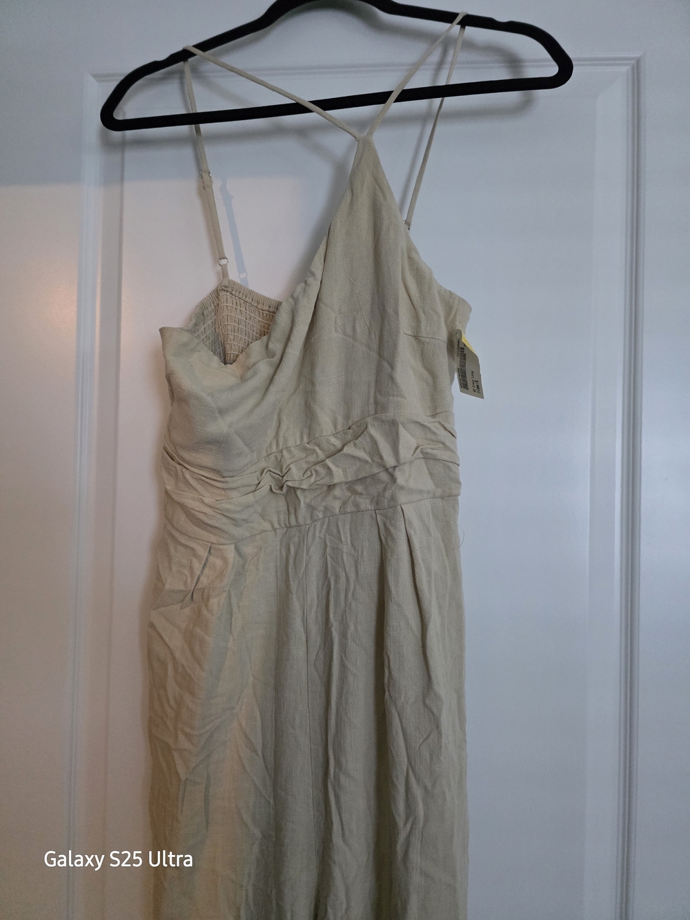 Women's Cream Jumpsuit with Adjustable Straps